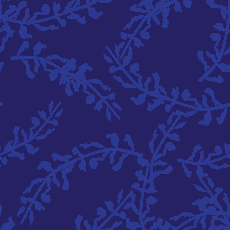 Navy Tropical Leaf Seamless Pattern Design vector