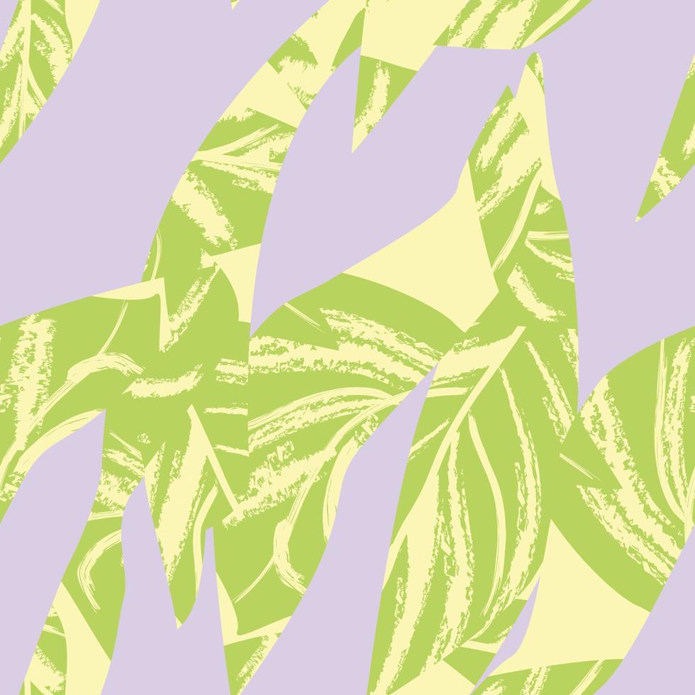 Pastel Brushstroke Tropical Leaf seamless pattern design for fashion textiles, graphics and crafts vector