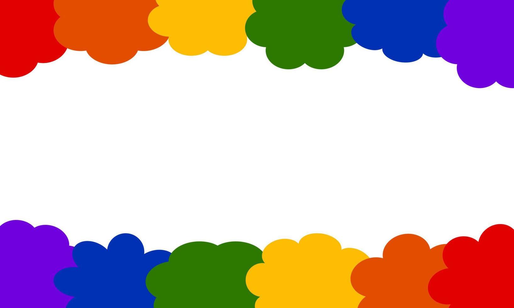 Frame of rainbow cloud color on white background. vector