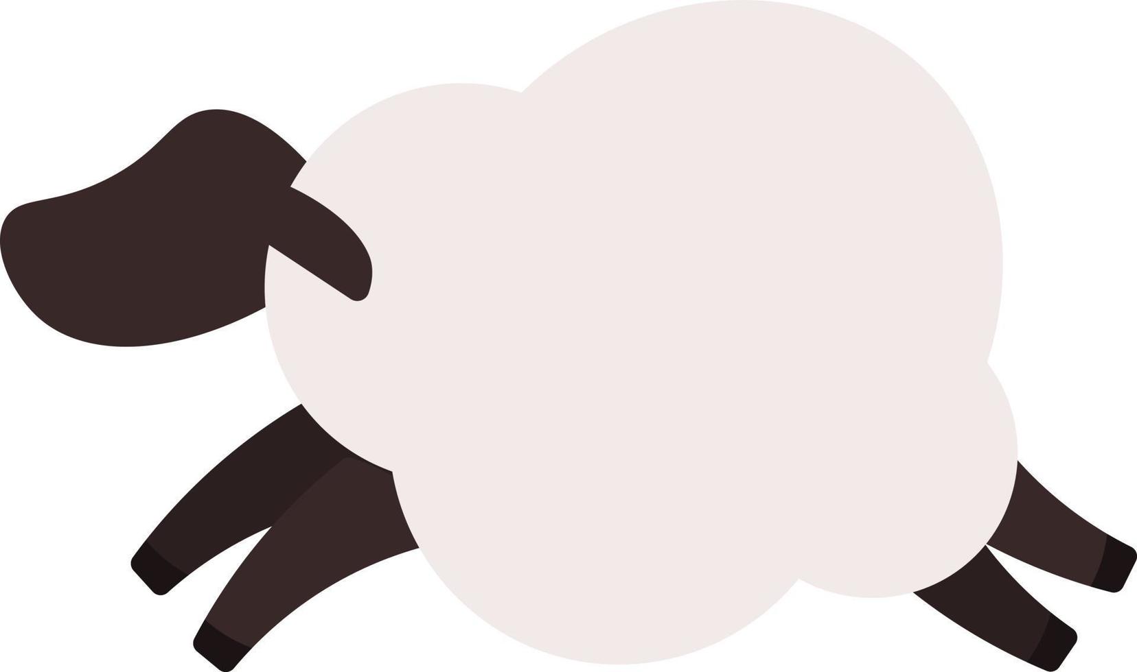 Jumping sheep semi flat color vector animal. Farm habitat. Editable figure. Full body creature on white. Livestock simple cartoon style illustration for web graphic design and animation