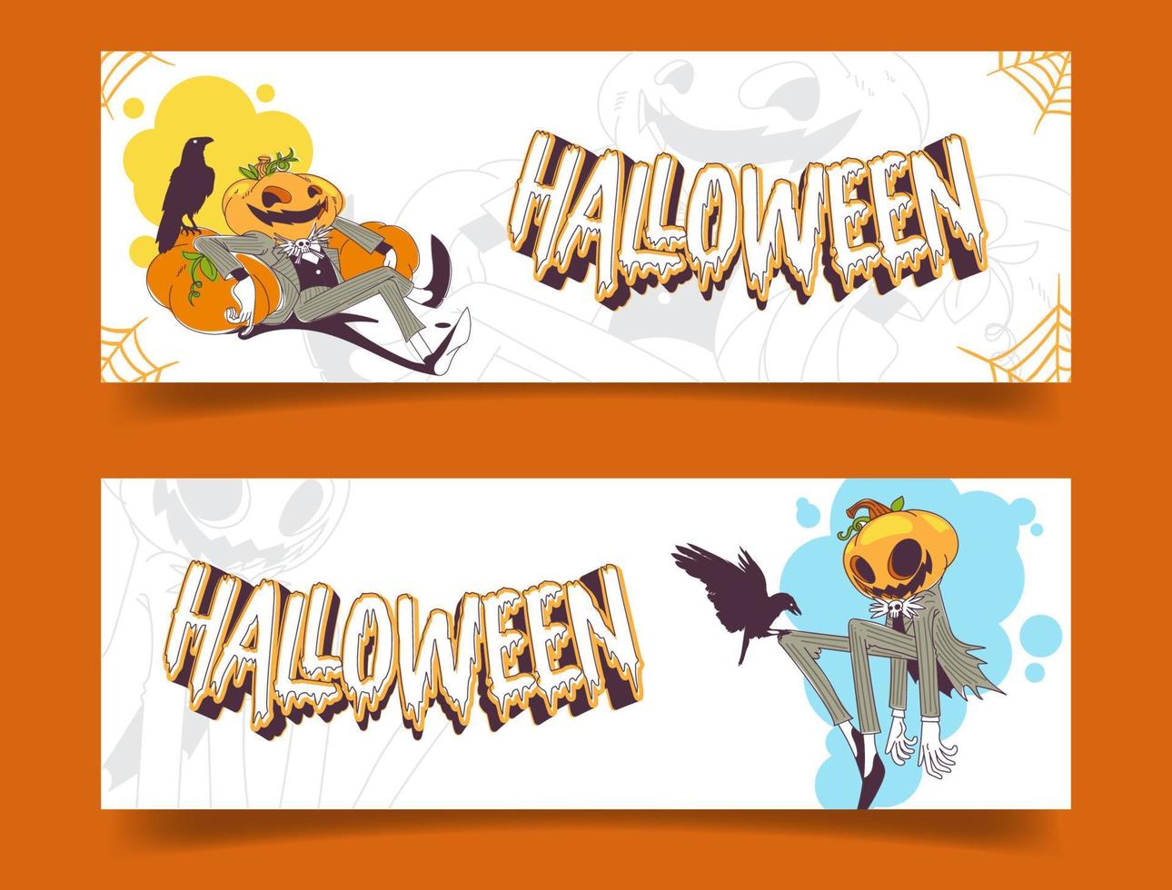 Ilustración de vector de banner de halloween