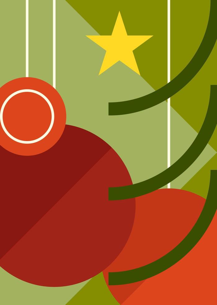 cartel abstracto con bolas de árbol de Navidad. vector