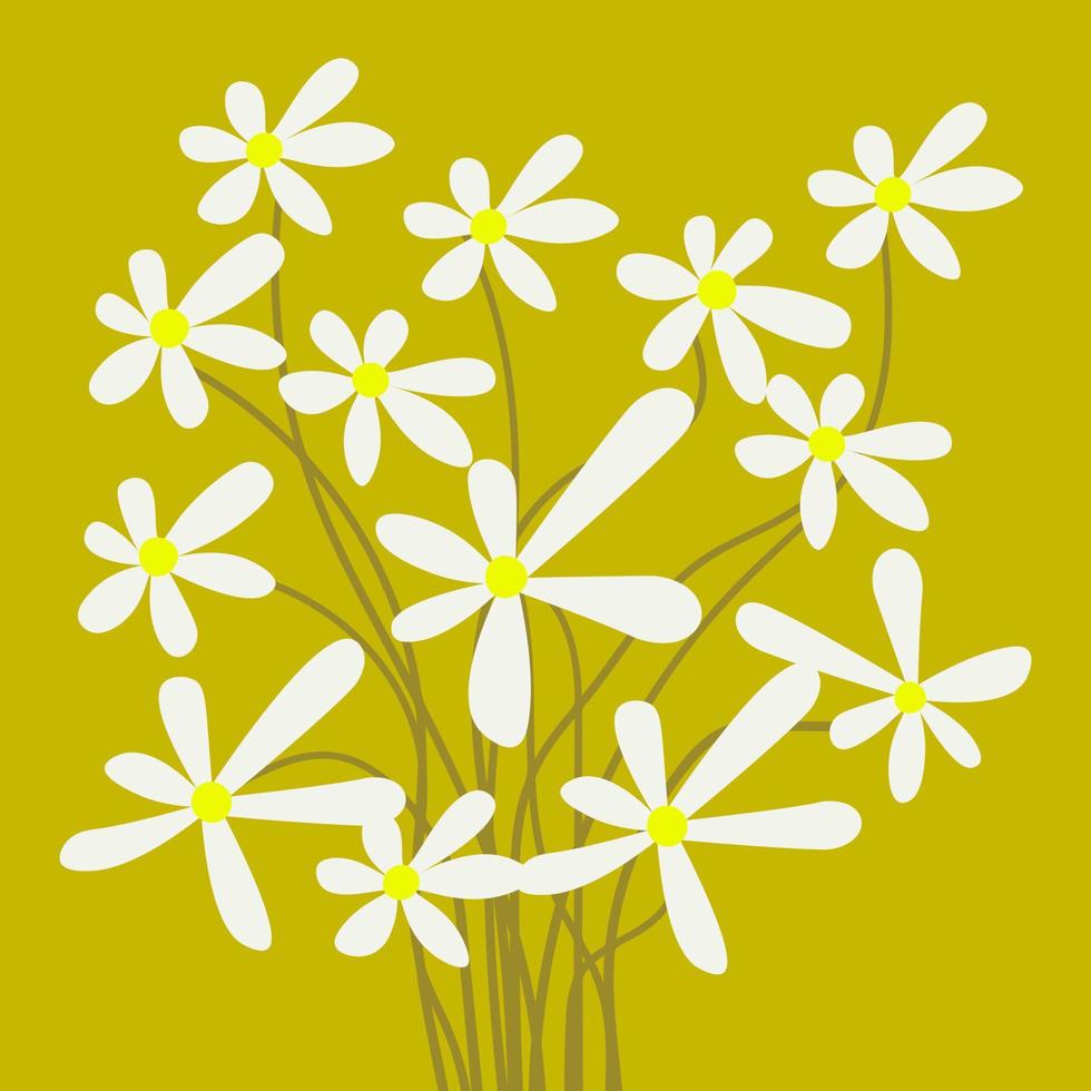 fondo de flores y plantas dibujadas a mano vector