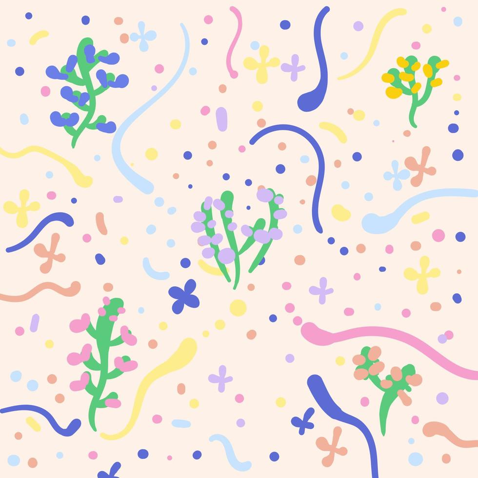 fondo de flor de naturaleza dibujada a mano. ilustración de verano vector