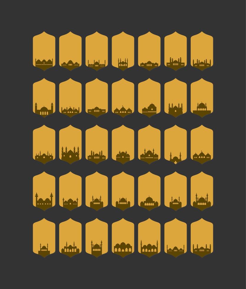 Set of Abstract Mosque Illustration vector
