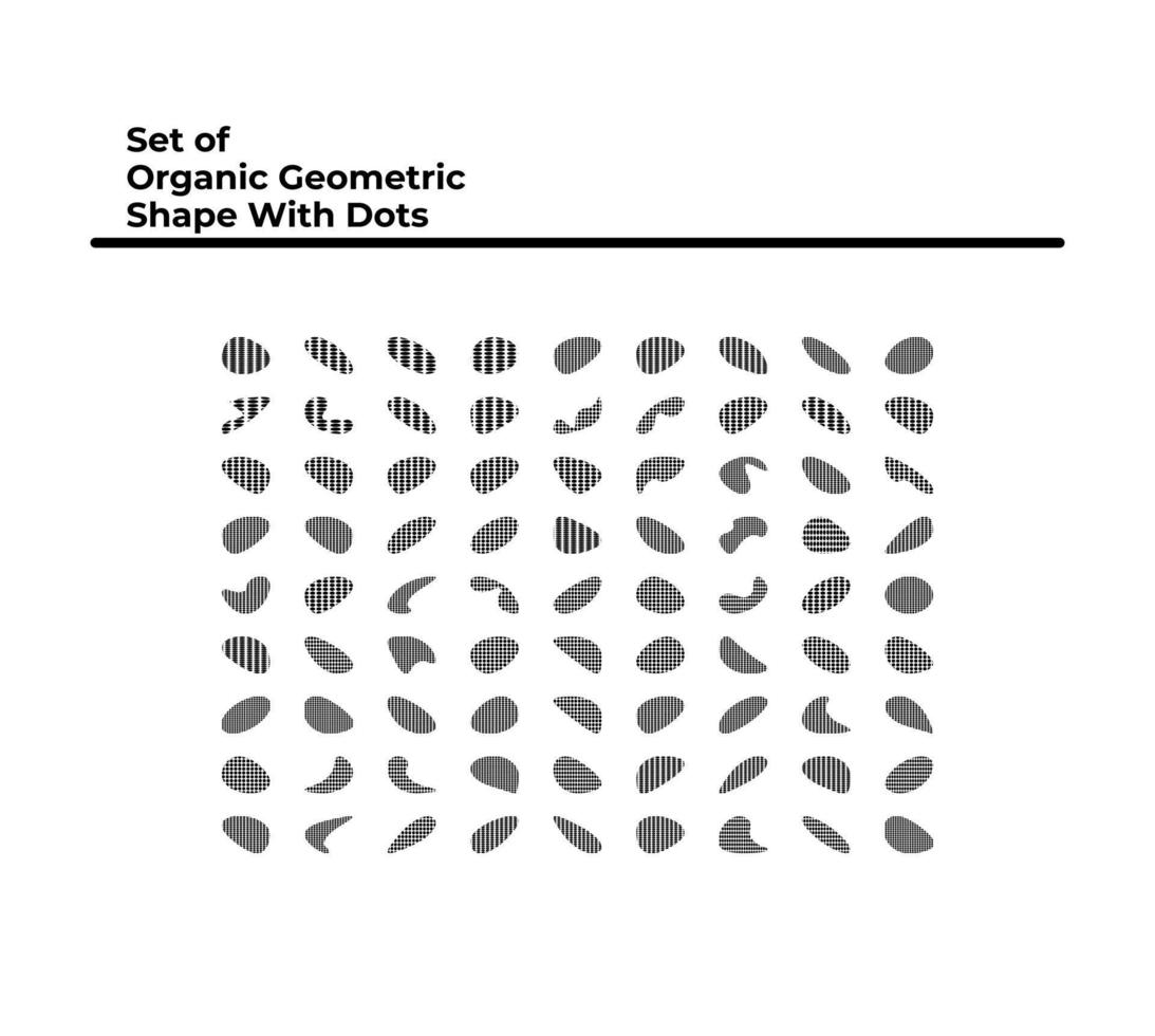Set of Organic geometric shapes with dots vector