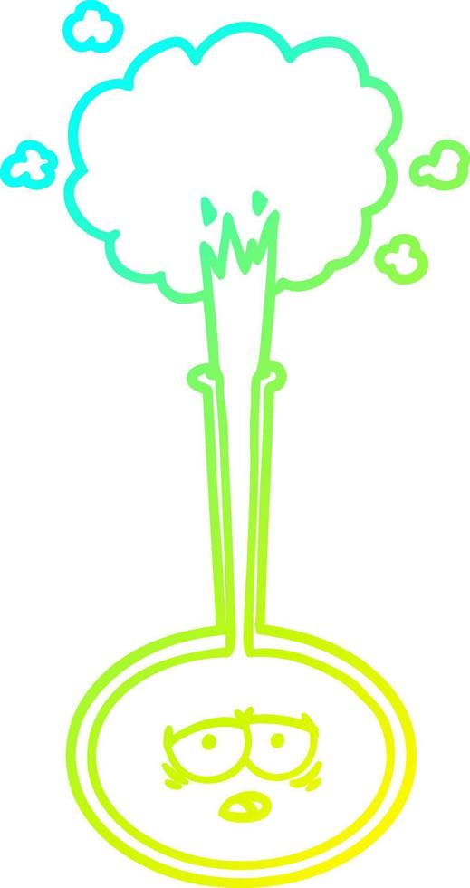 cold gradient line drawing cartoon tired science experiment vector