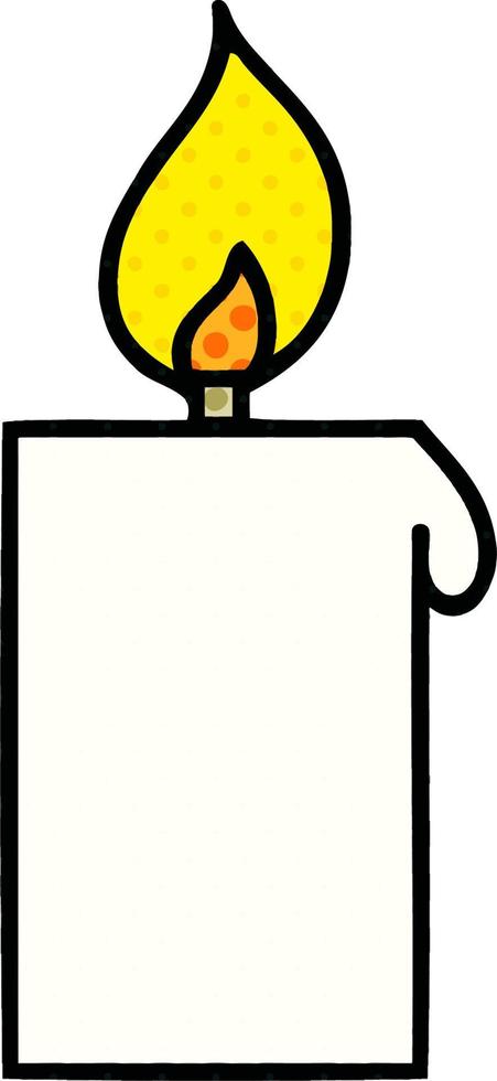 comic book style cartoon lit candle vector
