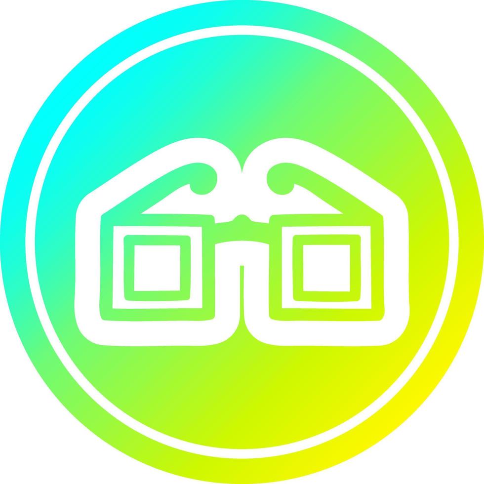 square glasses circular in cold gradient spectrum vector