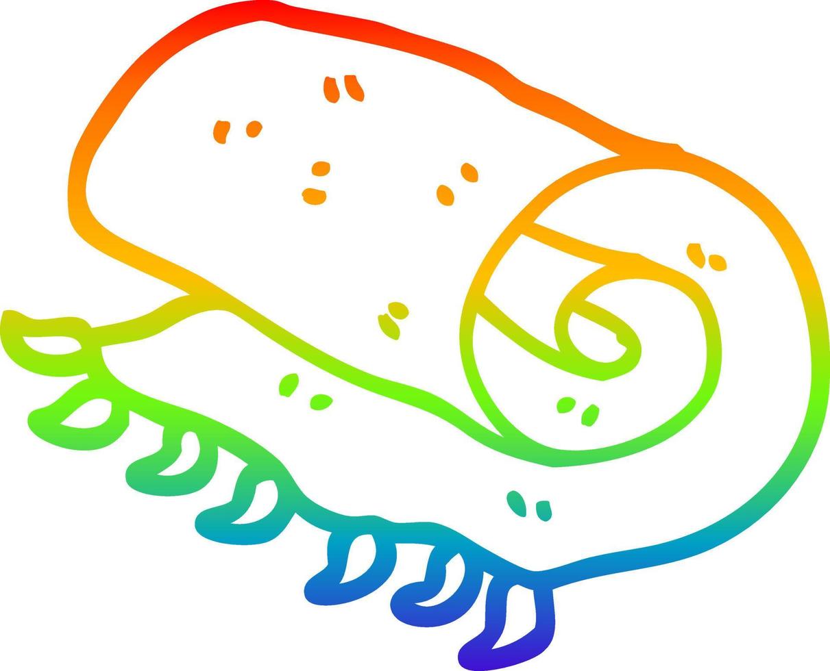 rainbow gradient line drawing cartoon rolled up blanket vector