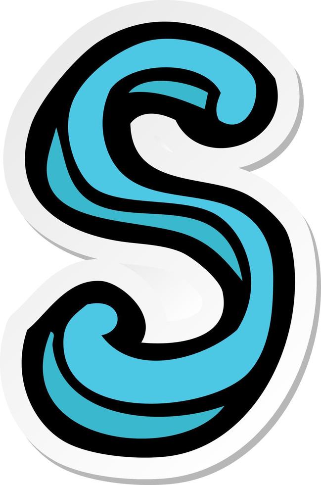 sticker of a cartoon letter S vector