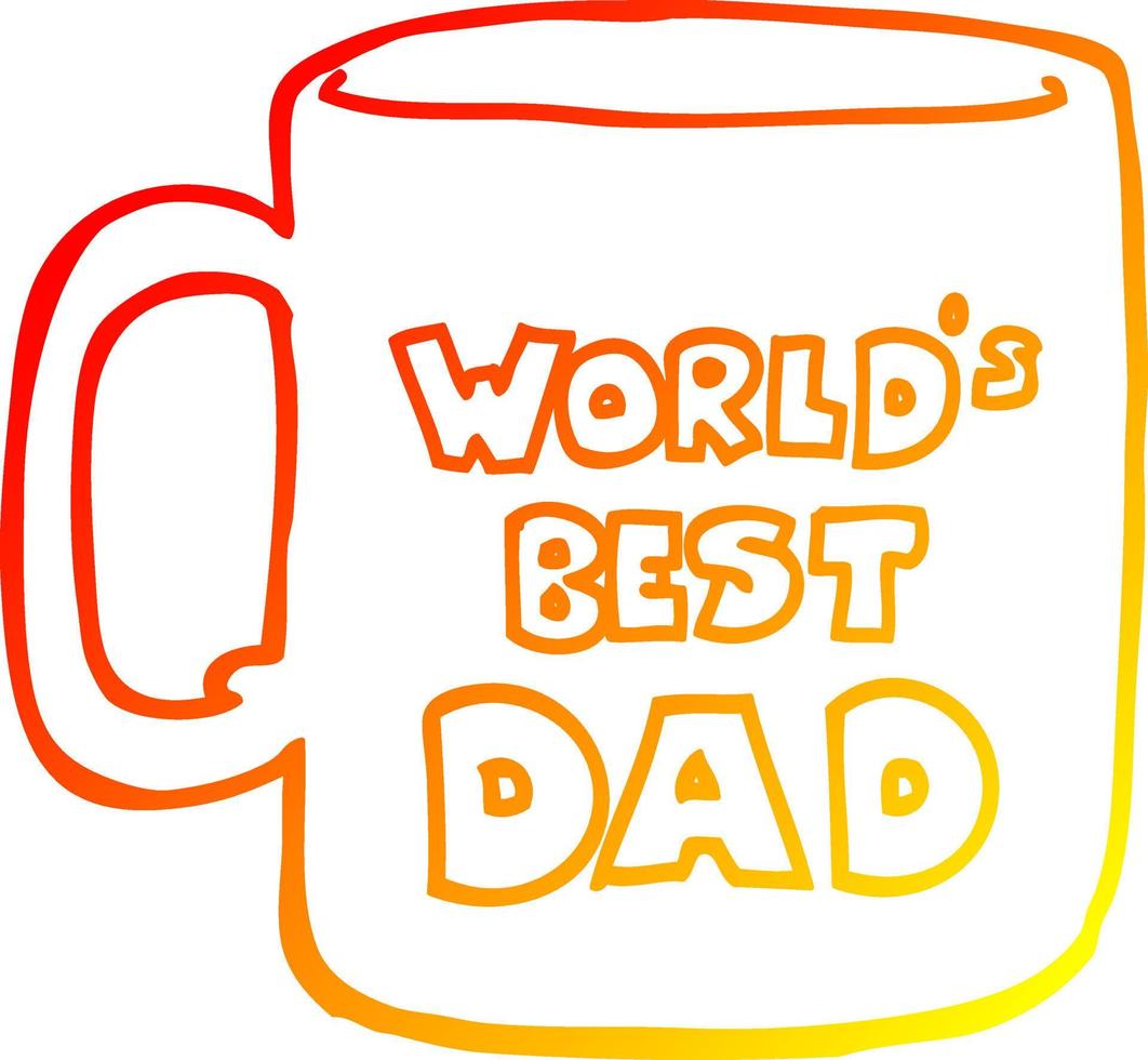 warm gradient line drawing worlds best dad mug vector