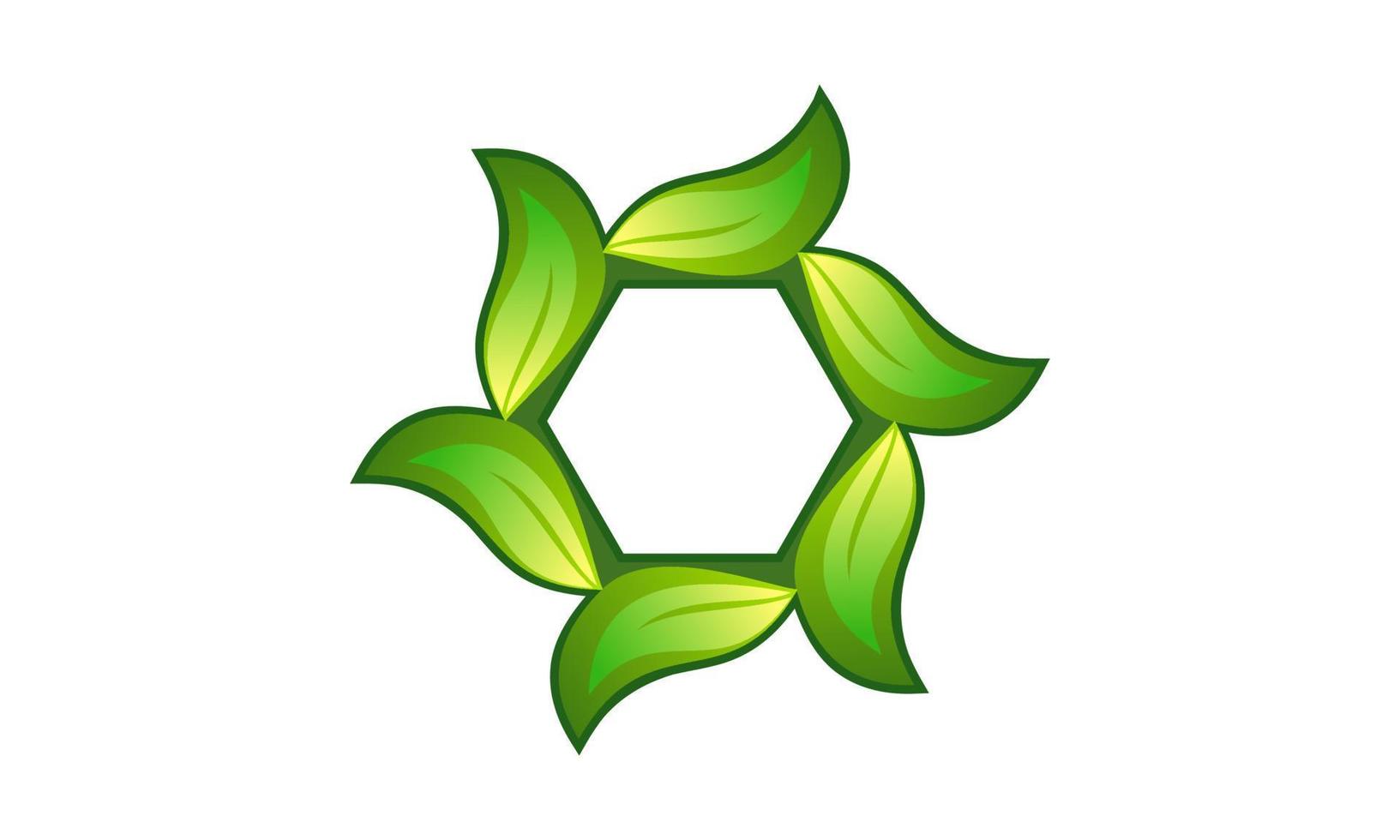 Simple and trendy leaf icon on a hexagonal form. Good for anything related to nature, greenery, plantation, agriculture, cultivation, nursery. vector