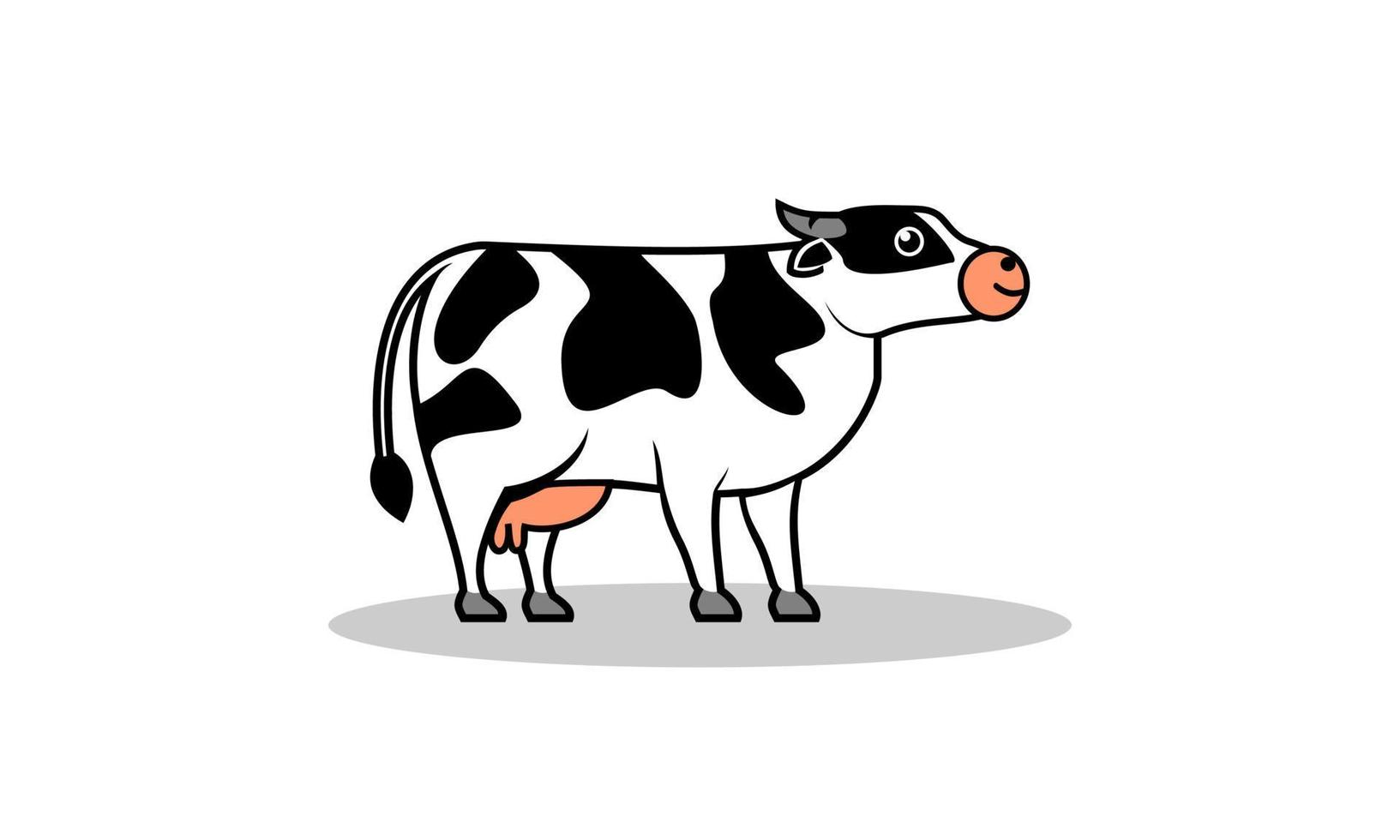 ilustración de vector de estilo de dibujos animados de vaca lechera. adecuado para material educativo infantil, ilustración de libros infantiles o para productos lácteos.