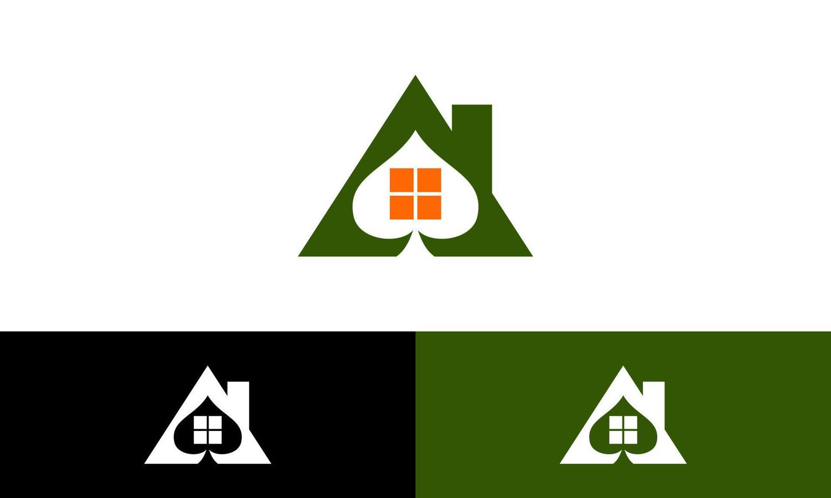 Vector illustration of ace house icon sign in flat and simple design. Good for any business related to real estate, lodging, rental houses, condominiums, residences