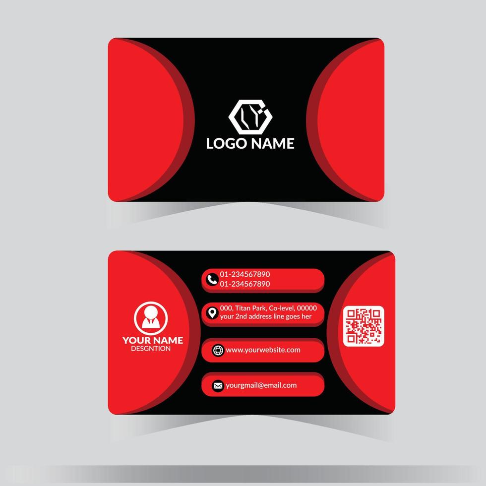 Corporate business card template, vector