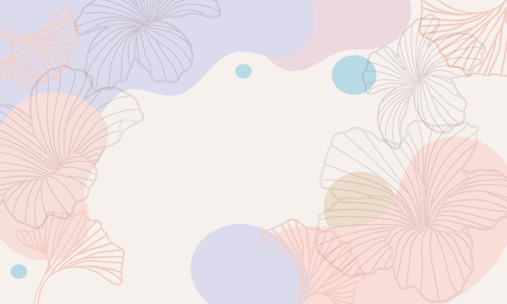 vector de fondo de arte abstracto botánico de orquídeas. papel pintado de estilo minimalista de lujo con flores de arte de línea dorada y hojas botánicas, formas orgánicas, fondo vectorial para banner