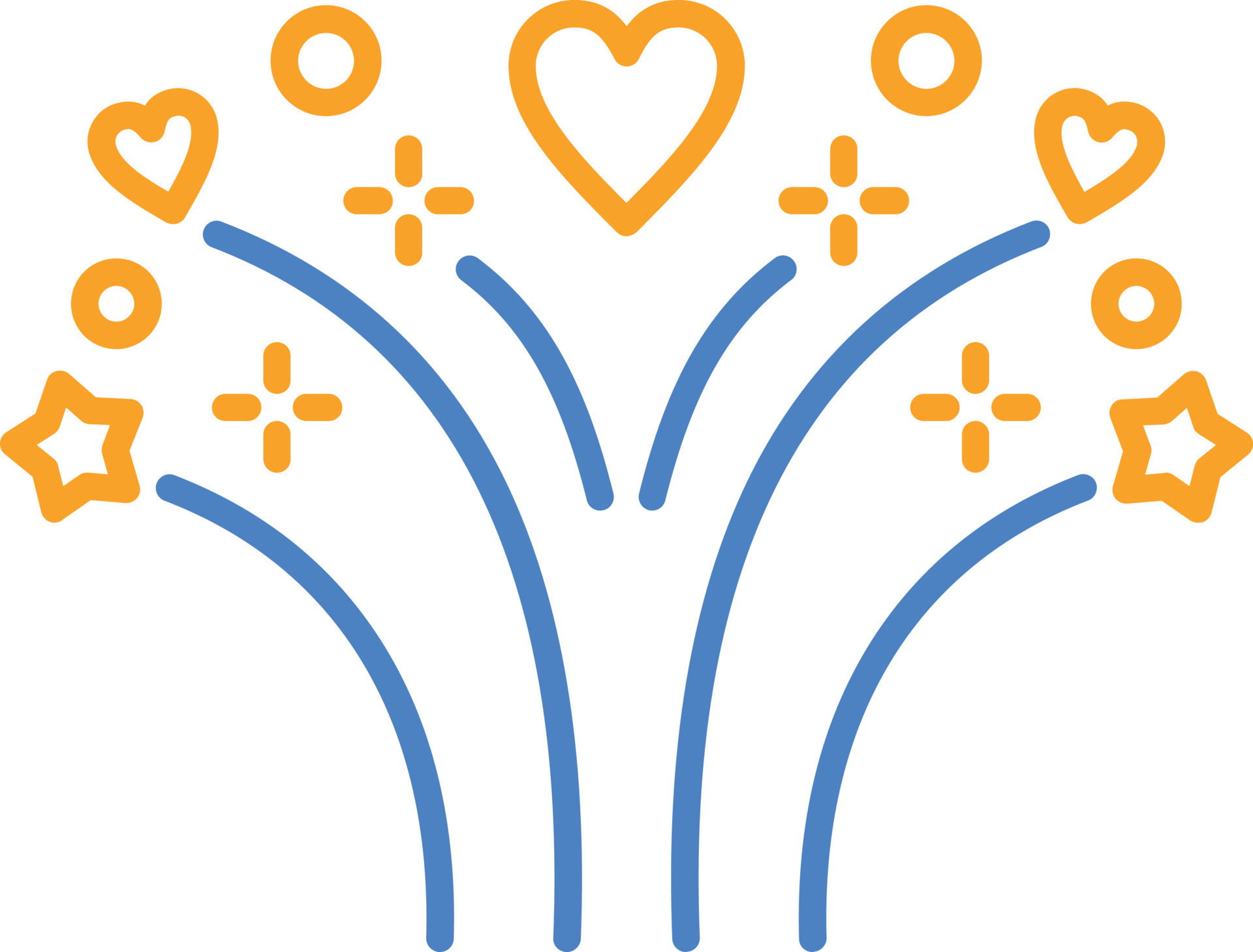 Fireworks Blue And Orange Line Icon 10585982 Vector Art at Vecteezy