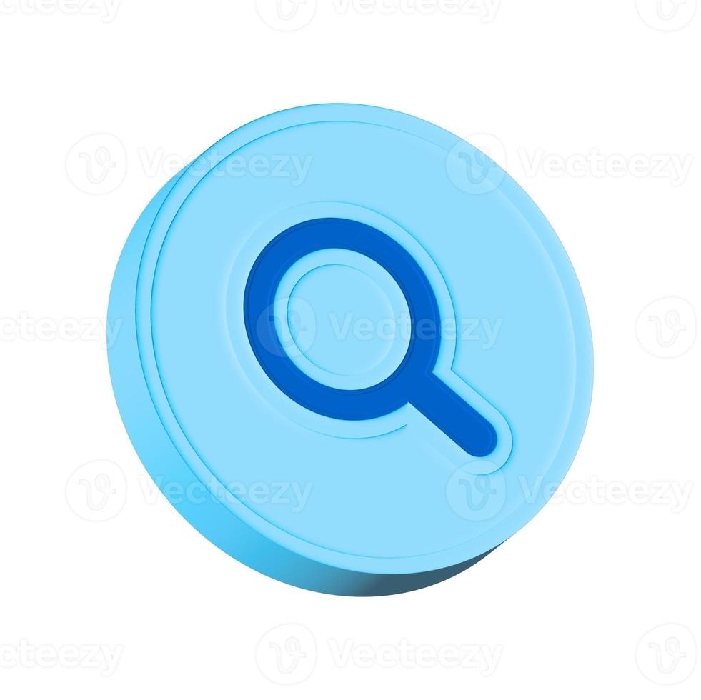 3D icon - magnifier search and zoom. photo