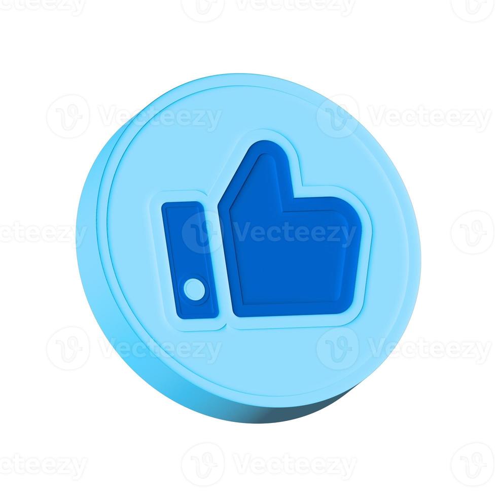 A blue cloud approves a hand-like icon isolated over white background. 3D rendering. photo