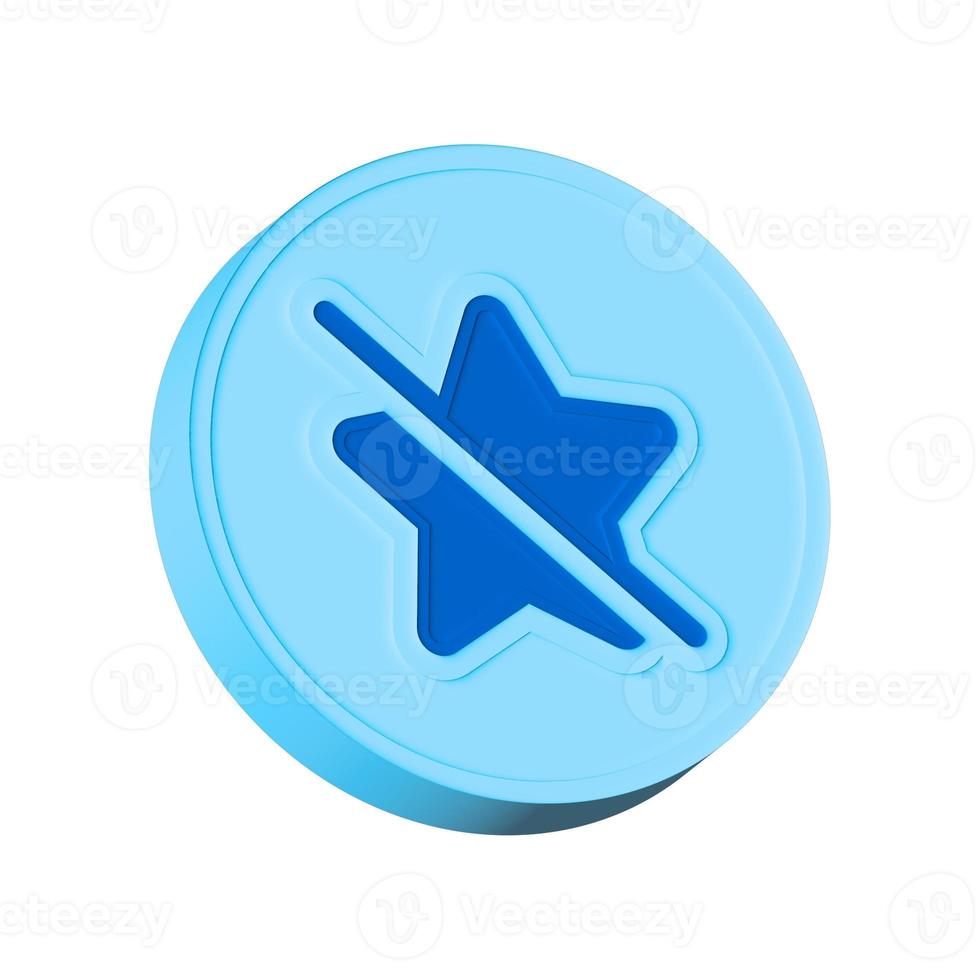 A blue cloud disables the favorite icon isolated over white background. 3D rendering. photo