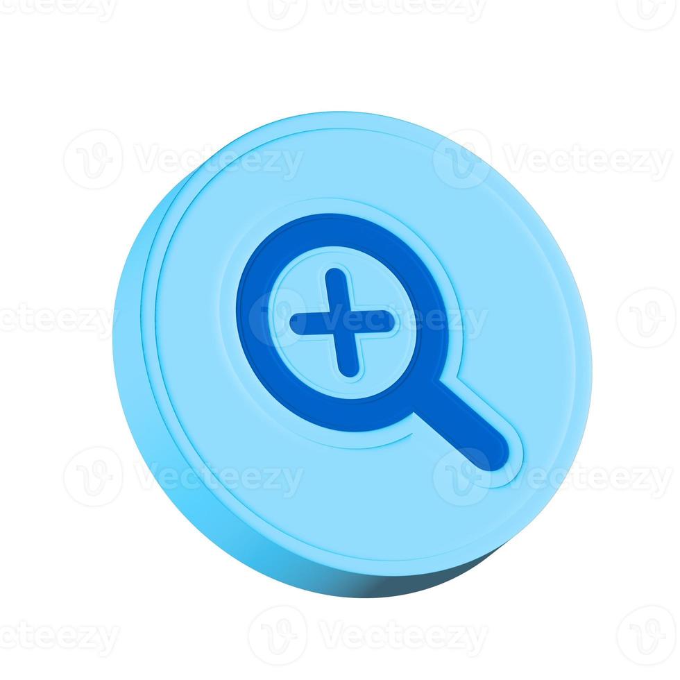 3D icon - magnifier search and zoom. photo