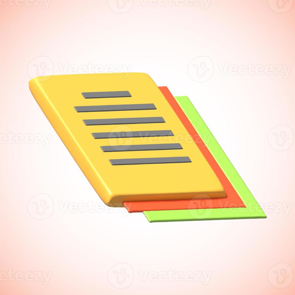 3D rendering cartoon style minimal e-book reader, e-reader, electronic, digital book icon. Online education , online school, digital reading, e-learning concept. photo