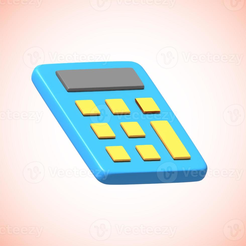 3d Calculator icon on pink background 3d render illustration photo