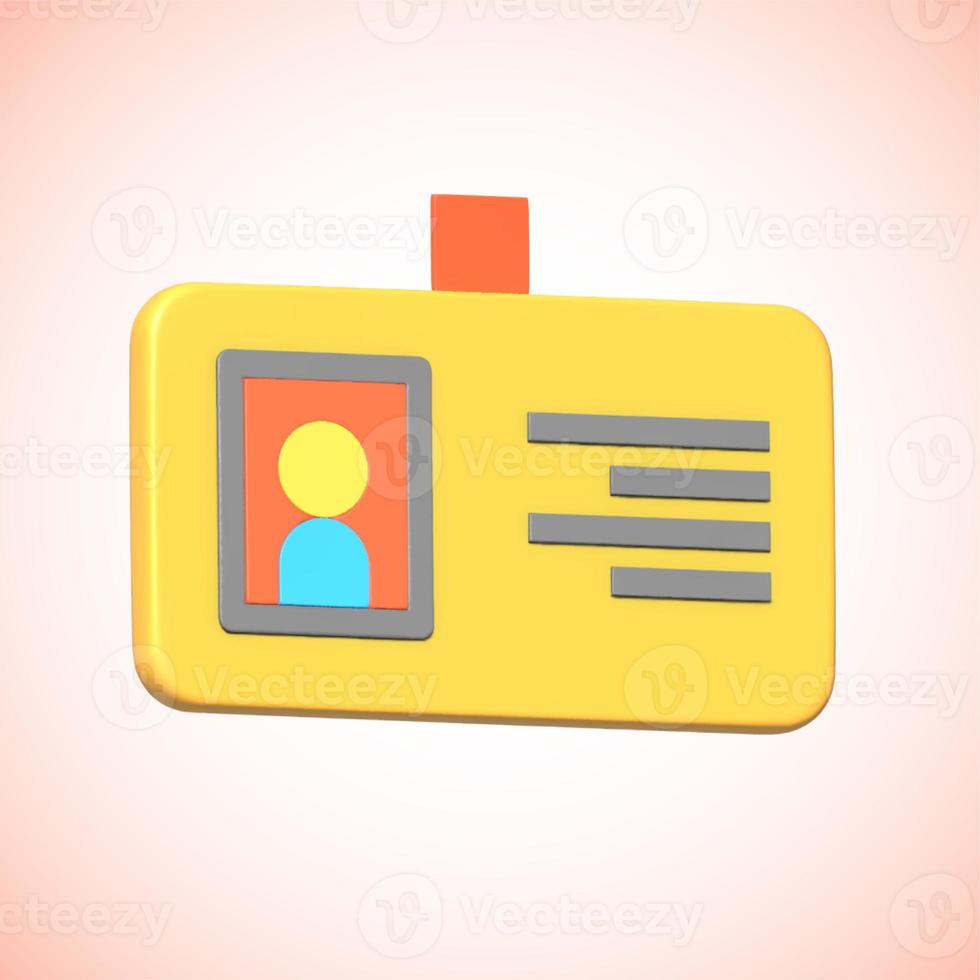 3d rendering id card isolated useful for business company and finance design illustration photo