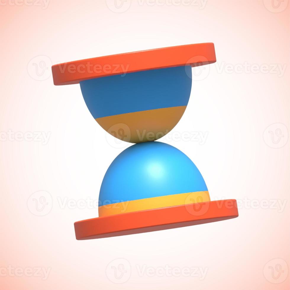 Hourglass sand clock isolated icon 3d render illustration photo