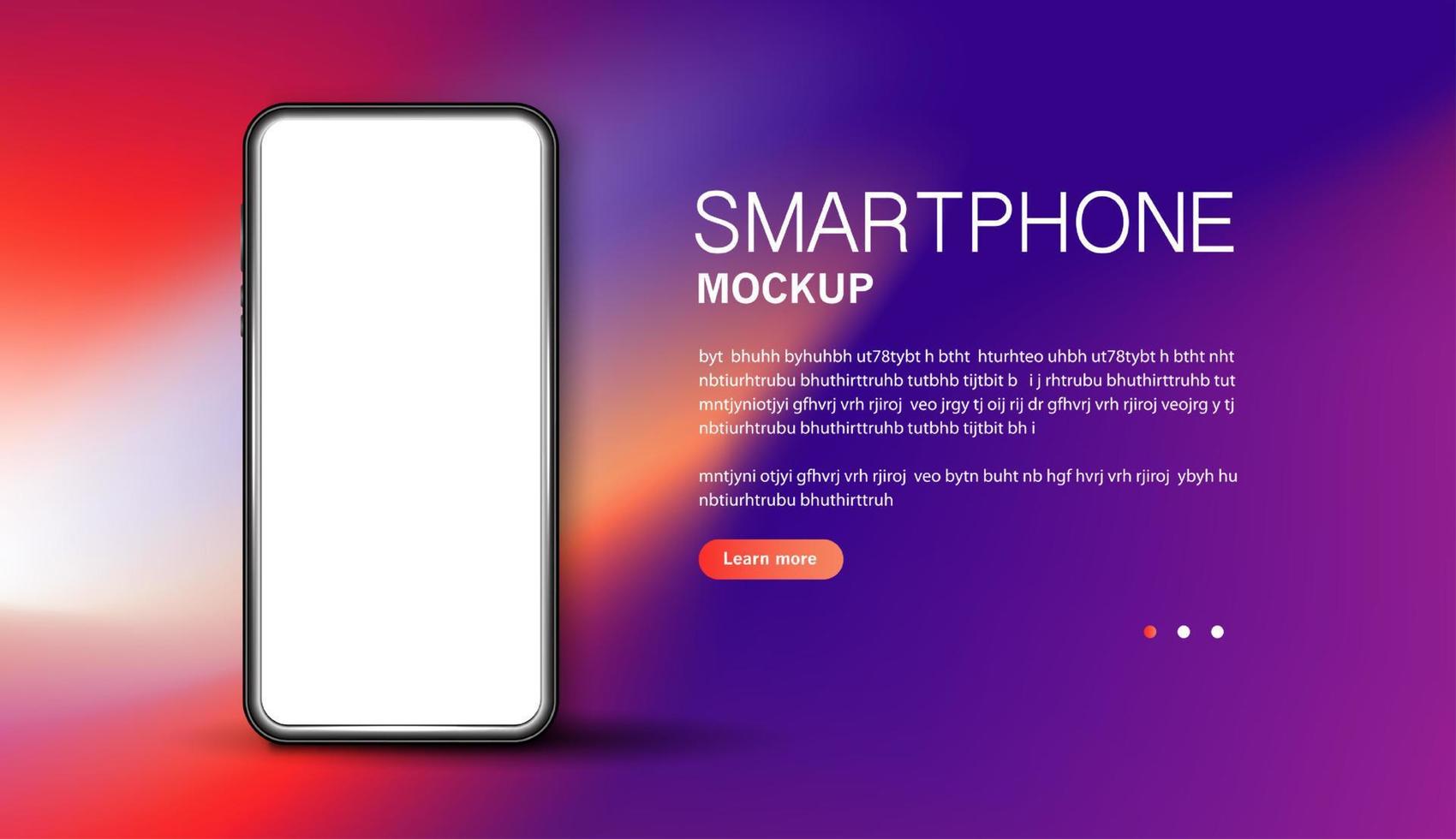 Smartphone mockup. Device UI, UX mockup for presentation modern template for infographics or presentation design. Vector design