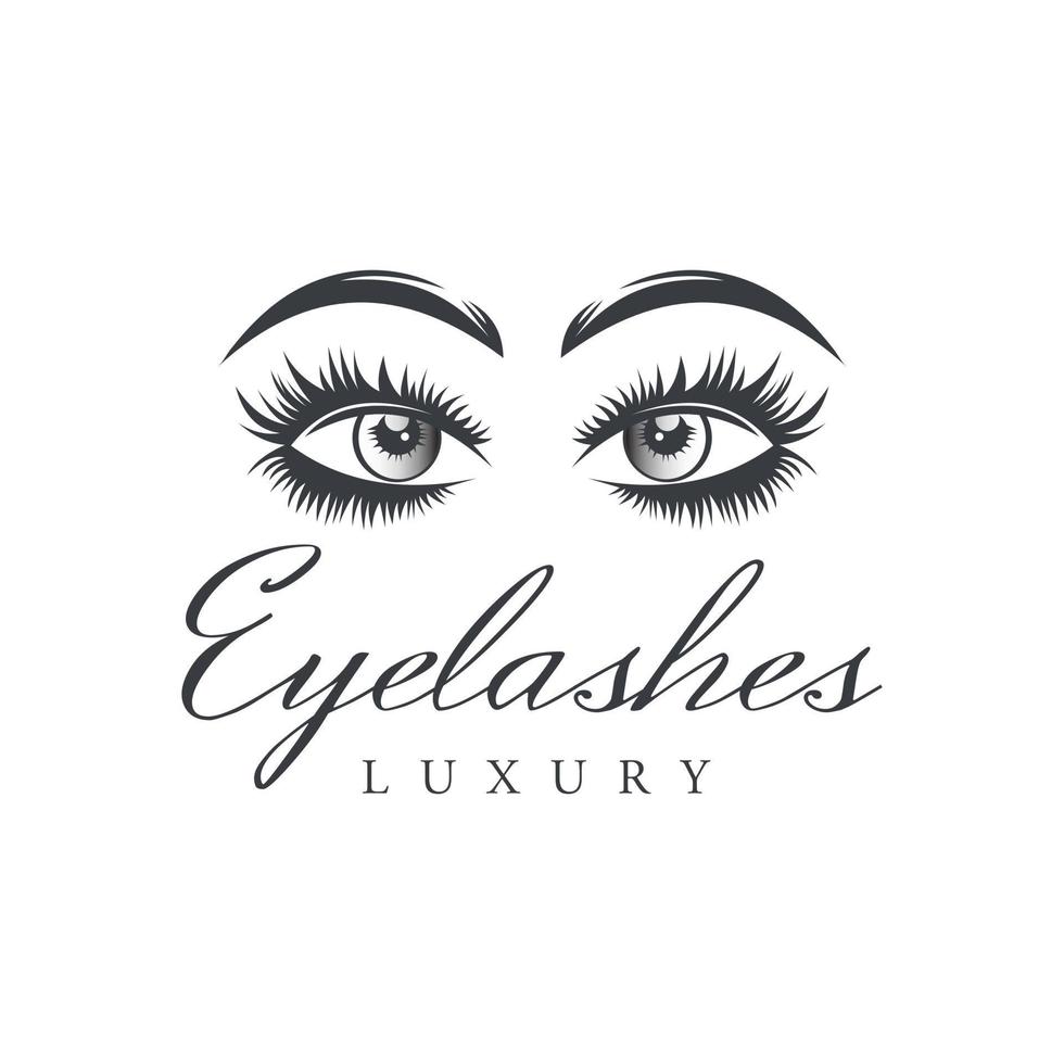 Luxury Beauty Eyelash Extension Logo Vector. Eyelash makeup, vector illustration in modern style, Templates,spa,beauty salon