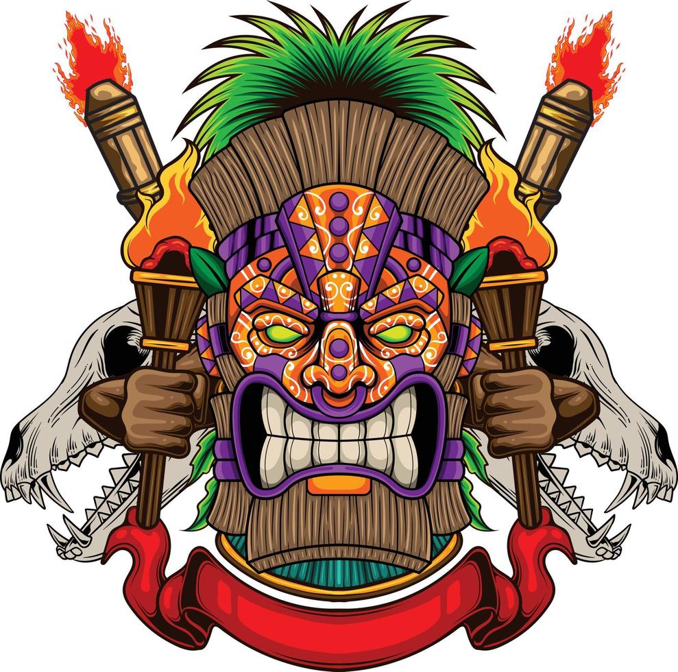 Tiki Mask 9.5 vector