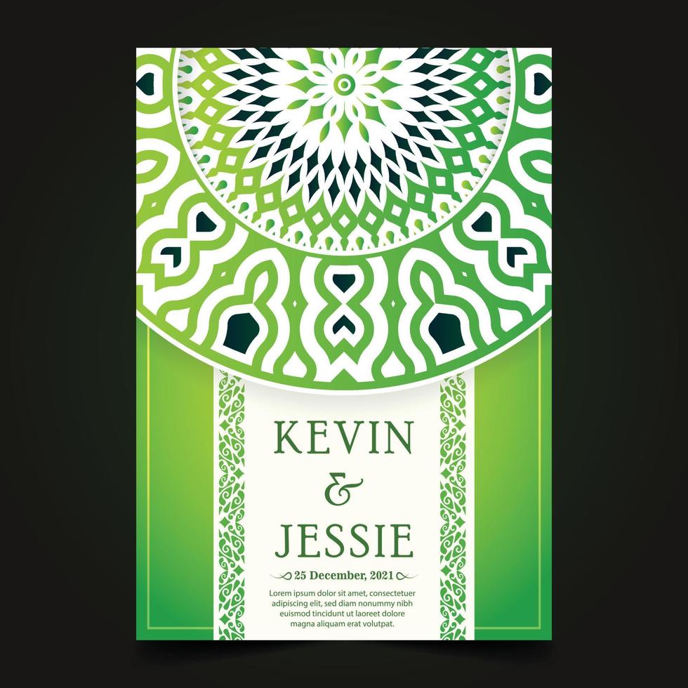 elegant mandala style wedding invitation vector