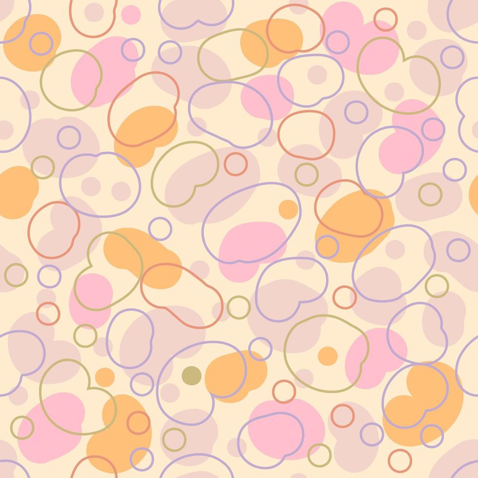 Abstract pebble spots in 1960s style seamless pattern. vector