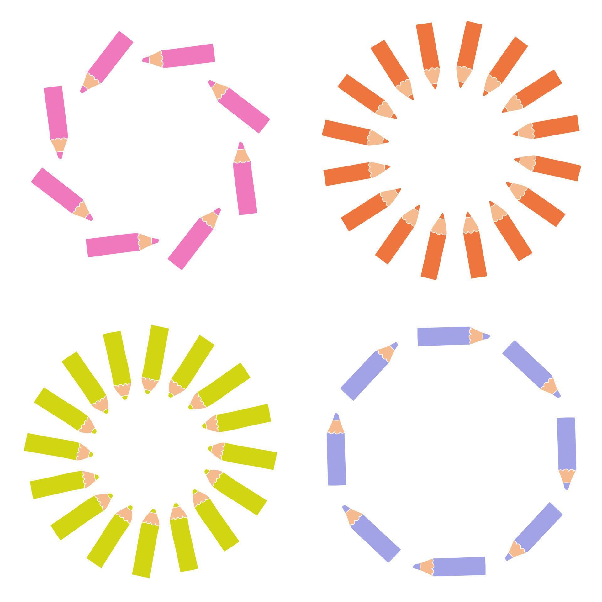 Circle pencils background collection with blank space for text ...