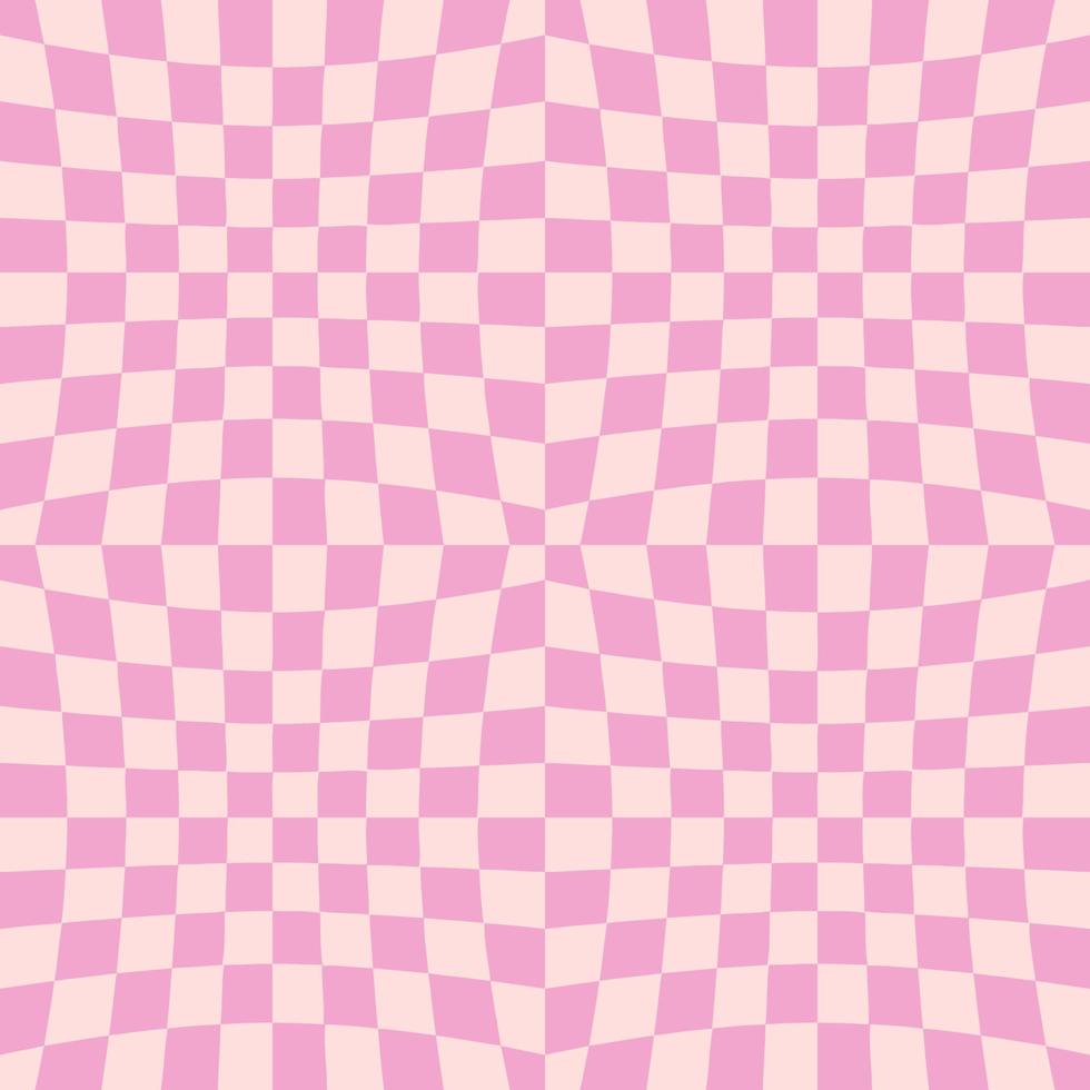 Checkered seamless background with distorted linear squares. vector