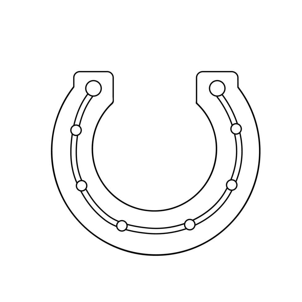 Vector Hand Drawn line Sketch Horseshoe. Outline illustration isolated on white