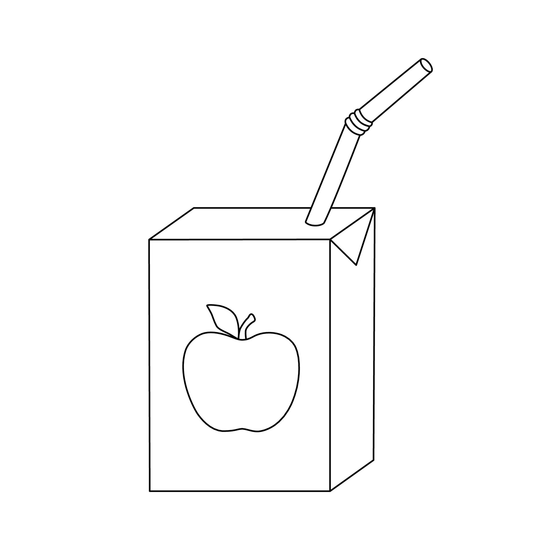 Apple Juice box line icon. Simple outline vector illustration of juice