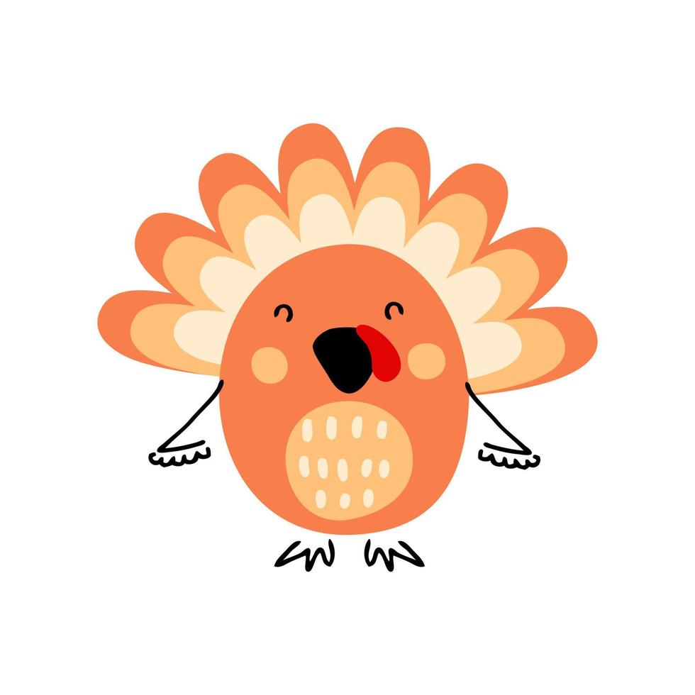 Turkey bird for thanksgiving day stickers, poster, card, invitation. vector