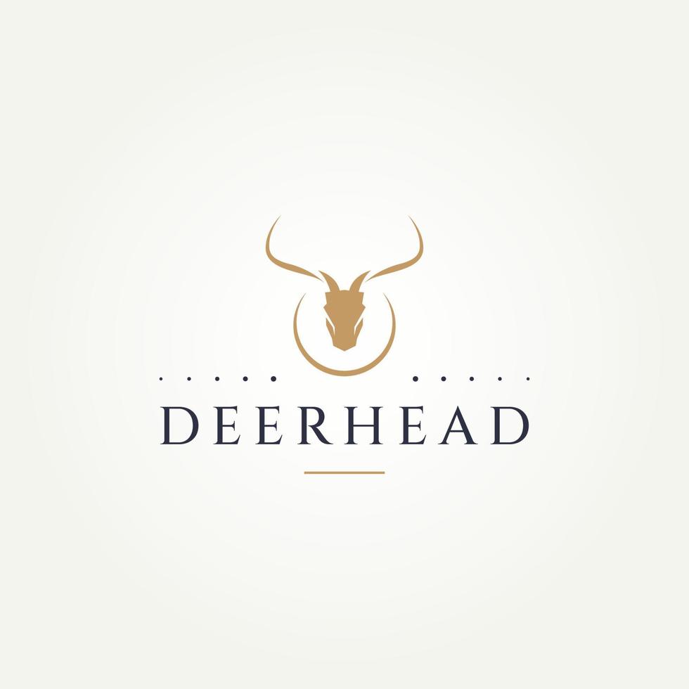 elegant golden deer head icon logo template vector illustration design. premium luxurious geometric deer antler horn logo concept