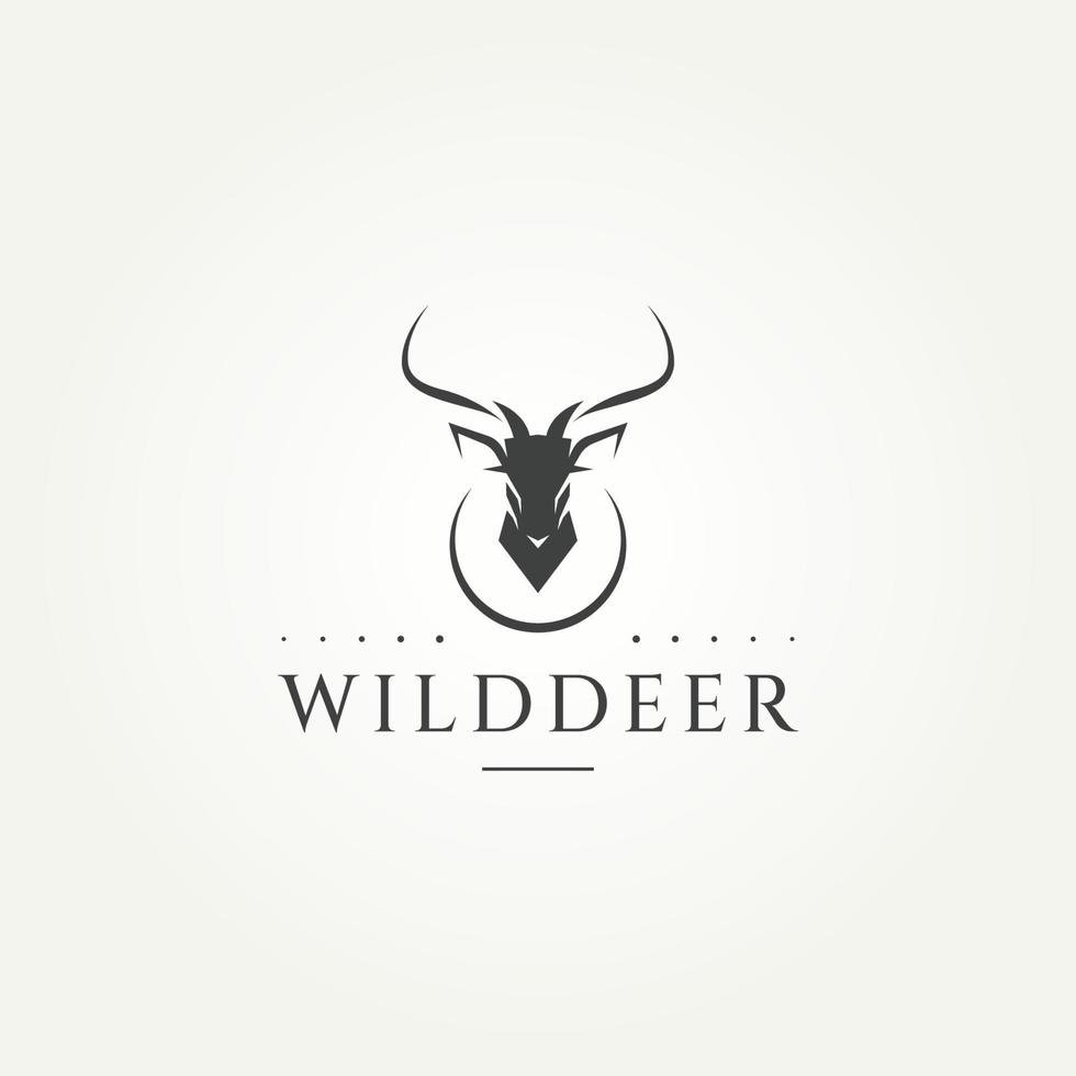 silhouette deer head icon logo template vector illustration design. premium luxurious wild deer antler logo concept