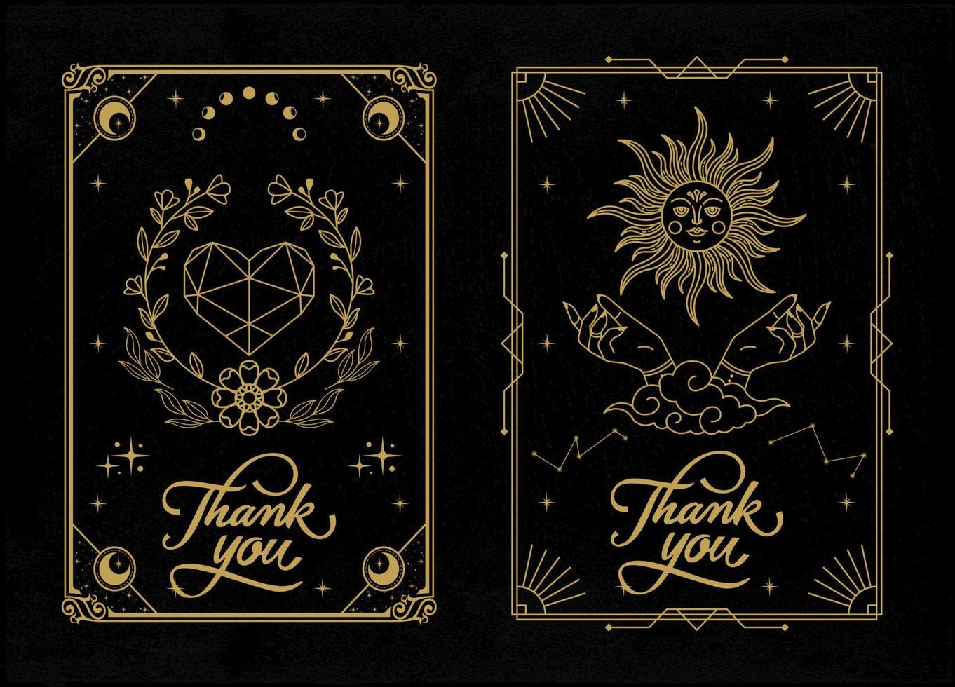 Thanks card mystical illustration vector