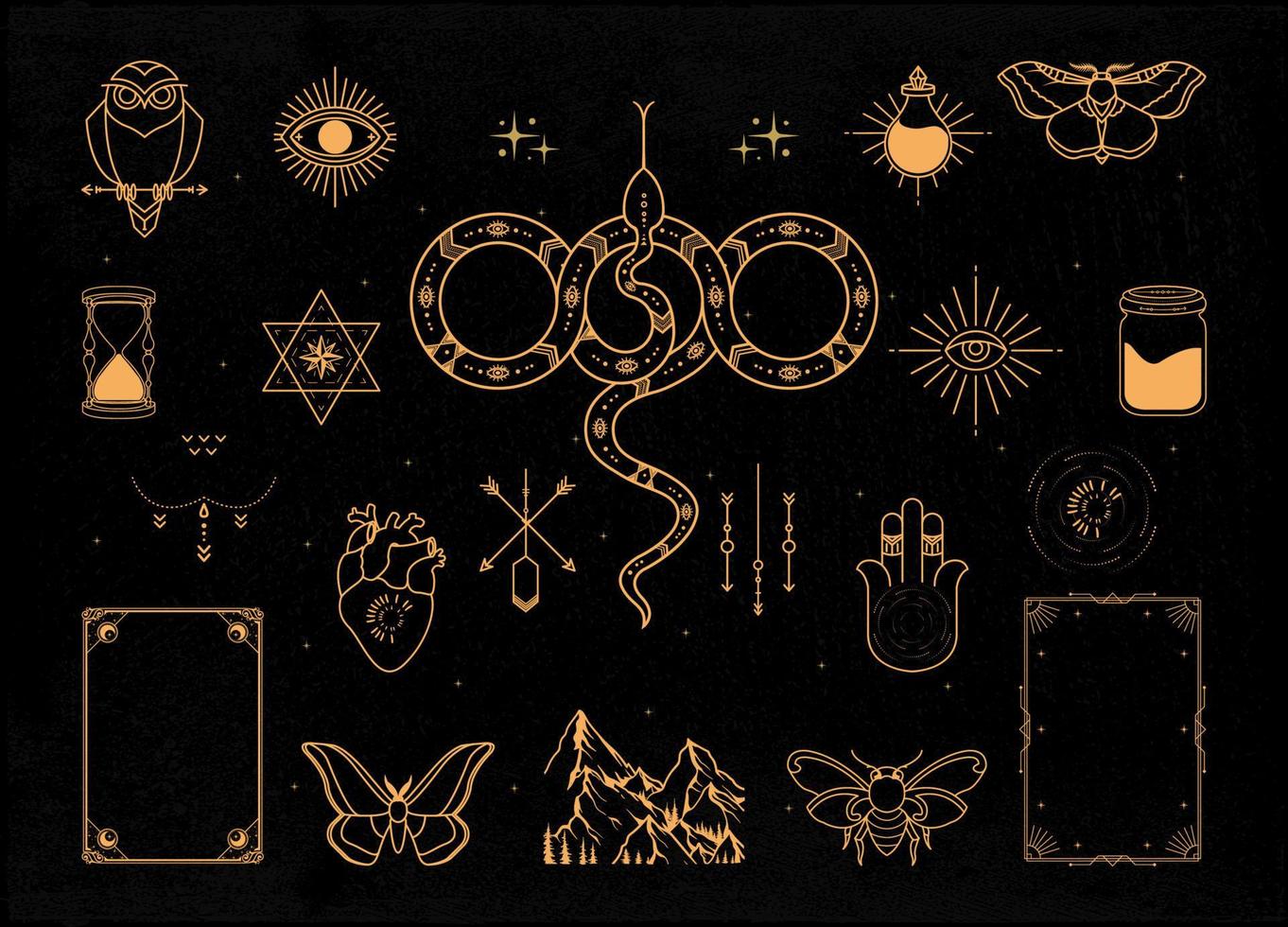 Mystical and celestial elements vector