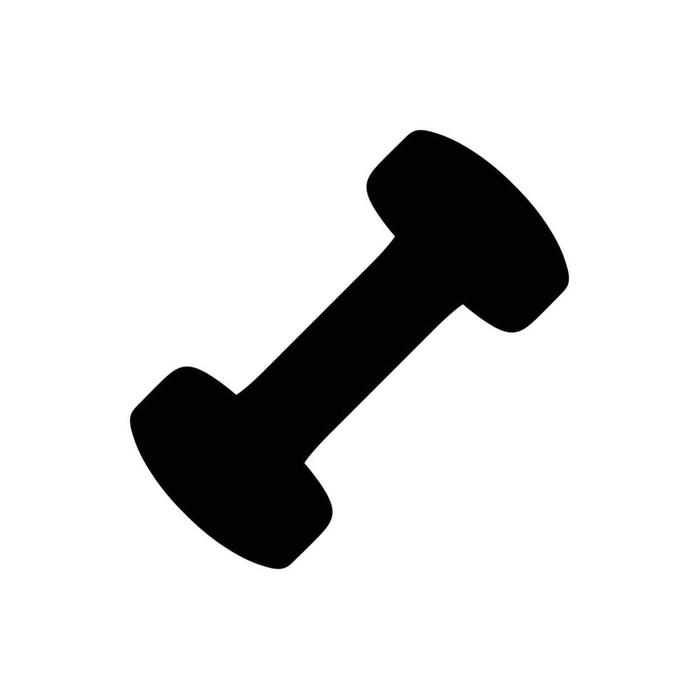 Dumbbell Silhouette. Black and White Icon Design Elements on Isolated