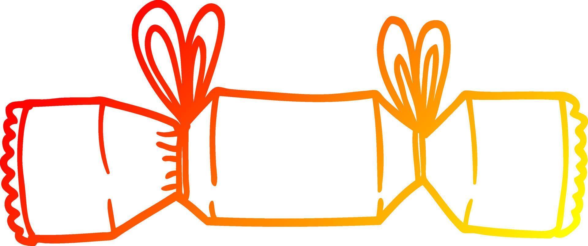 línea de gradiente caliente dibujo dibujos animados galleta de navidad vector