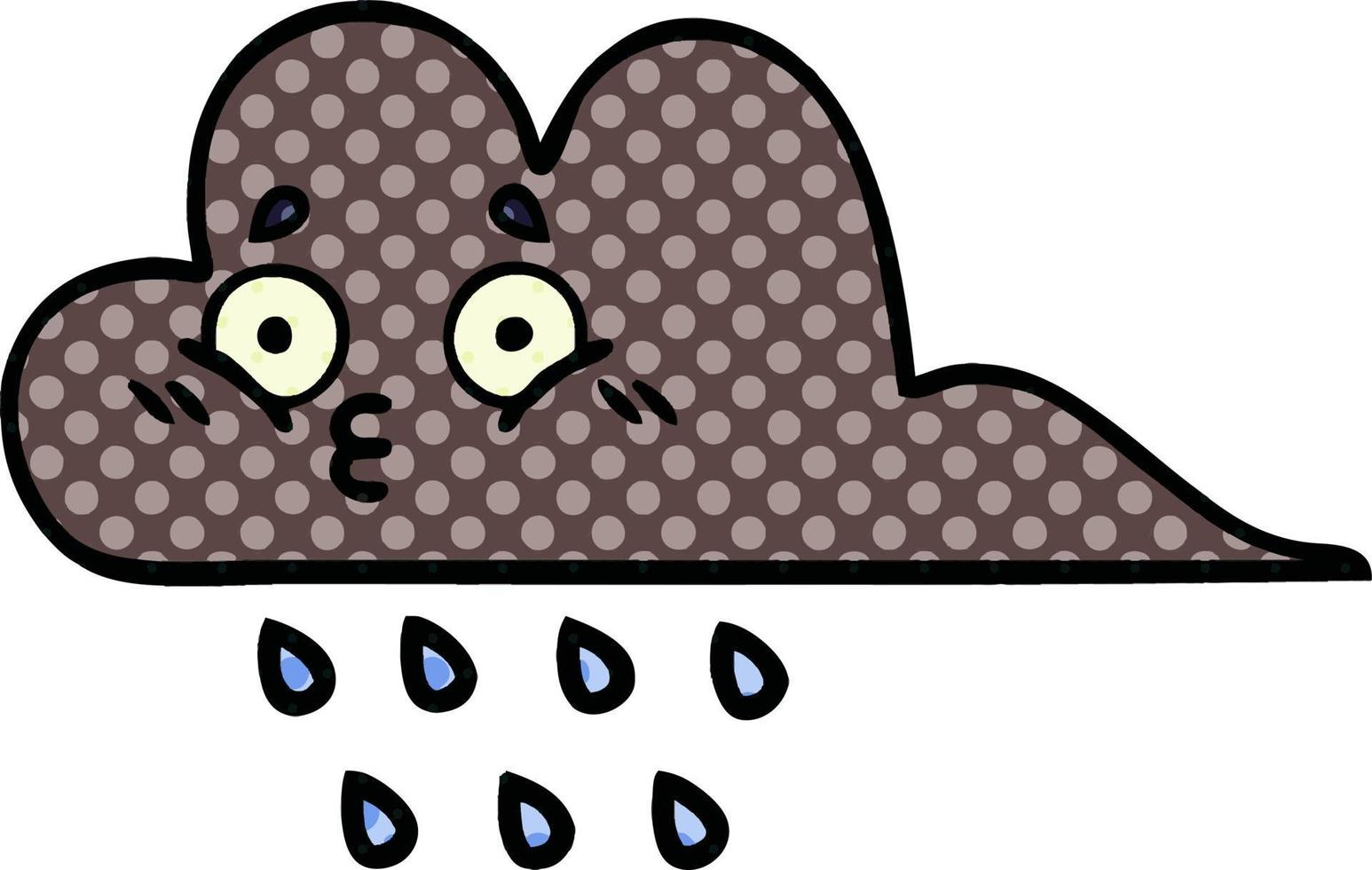 comic book style cartoon storm rain cloud vector