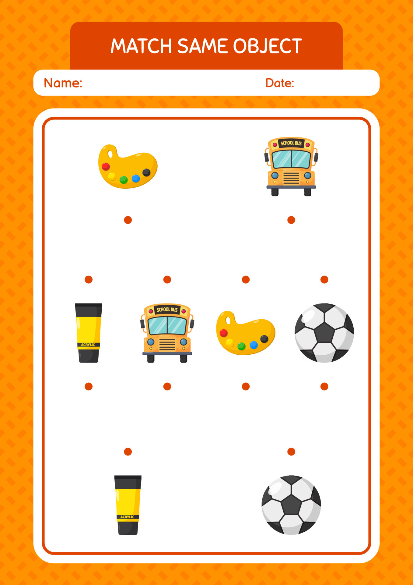 Match with same object game summer icon. worksheet for preschool kids ...