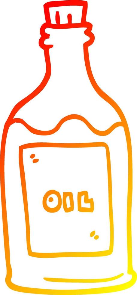 aceite de oliva de dibujos animados de dibujo lineal de gradiente cálido vector