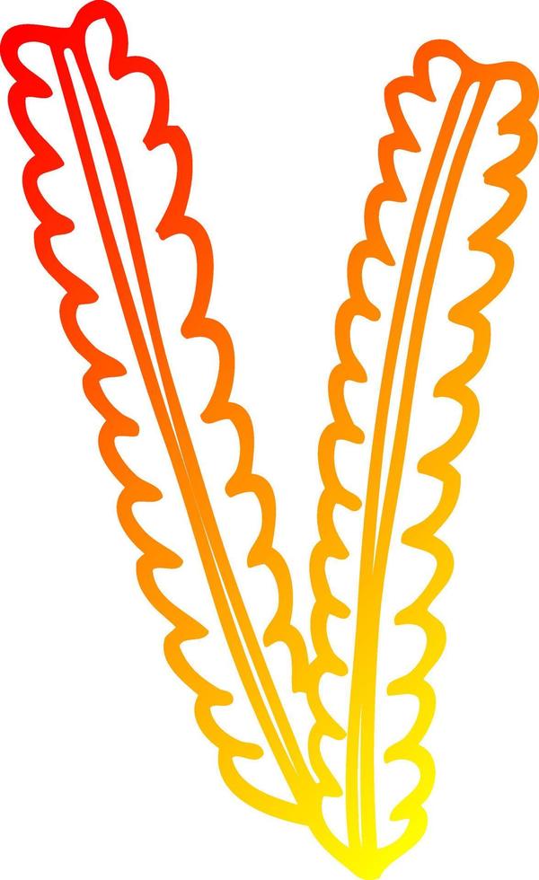 warm gradient line drawing cartoon wheat vector